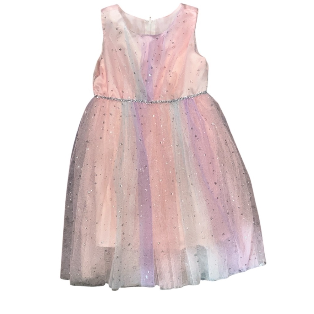 Popatu Sparkle Tulle Sleeveless Scoop Neck Dress